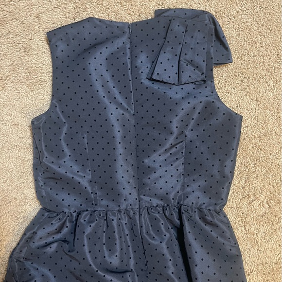 Red Valentino Deep Midnight Blue Polka Dot Pattern Dress with bow accents - Picture 10 of 11